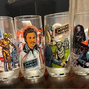 1980 Star Wars The Empire Strikes Back Complete 4 Glass Collection